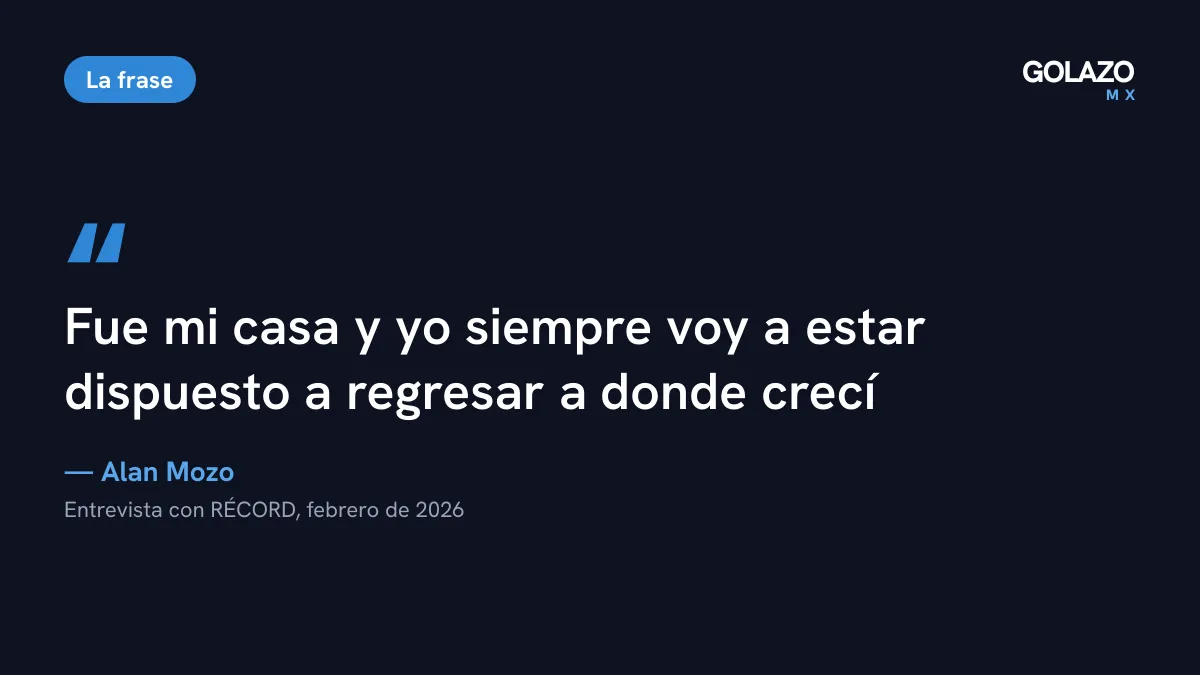 Cita de Alan Mozo a RÉCORD en febrero de 2026: Pumas fue su casa y siempre estaría dispuesto a regresar a donde creció