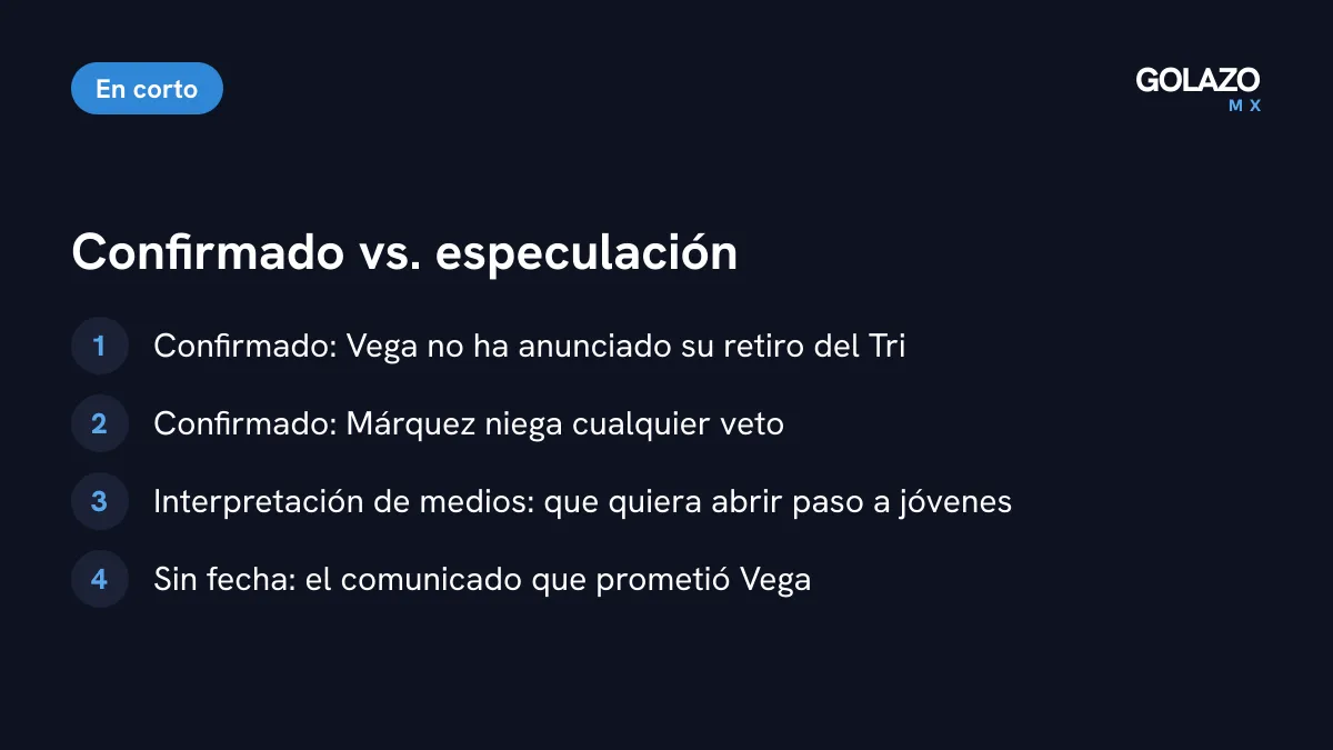 Qué está confirmado y qué no en el caso Alexis Vega: no ha renunciado, no hay veto, y las razones extra son interpretaciones de medios