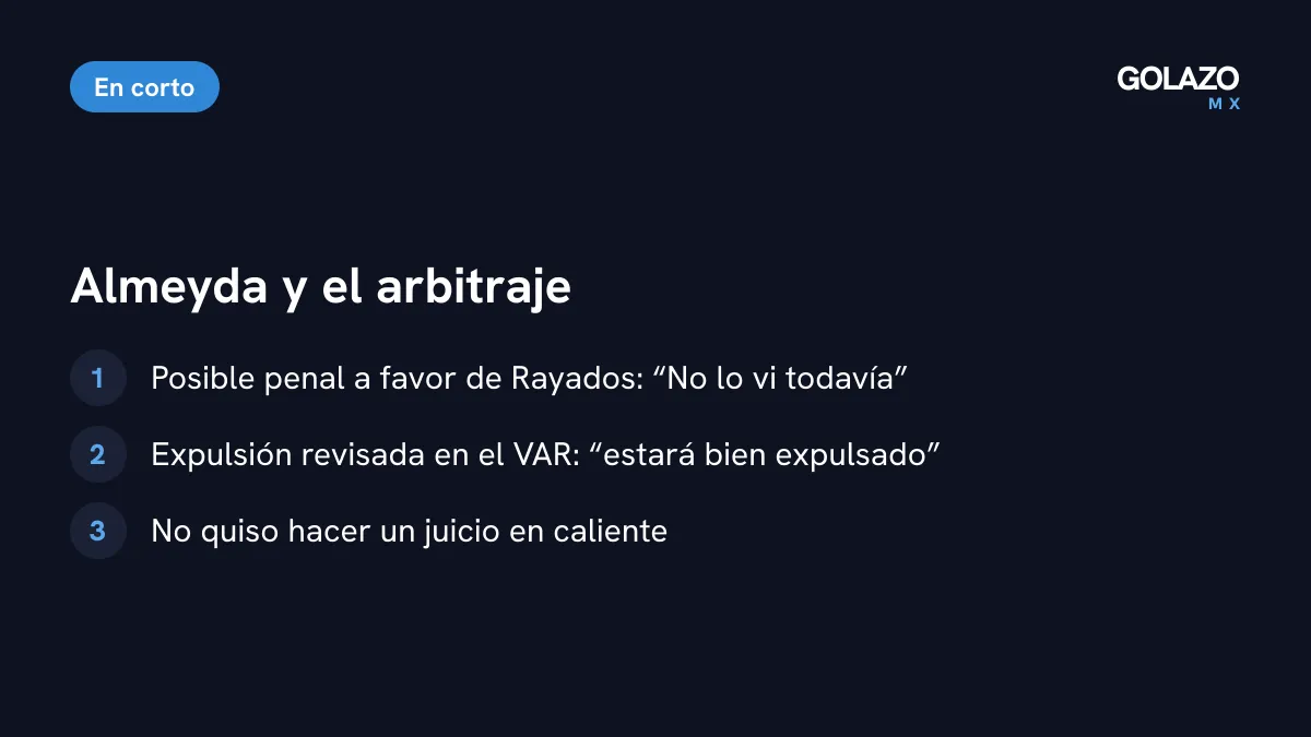 Lo que dijo Almeyda del arbitraje: no vio aún el posible penal y dio por buena la expulsión revisada en el VAR