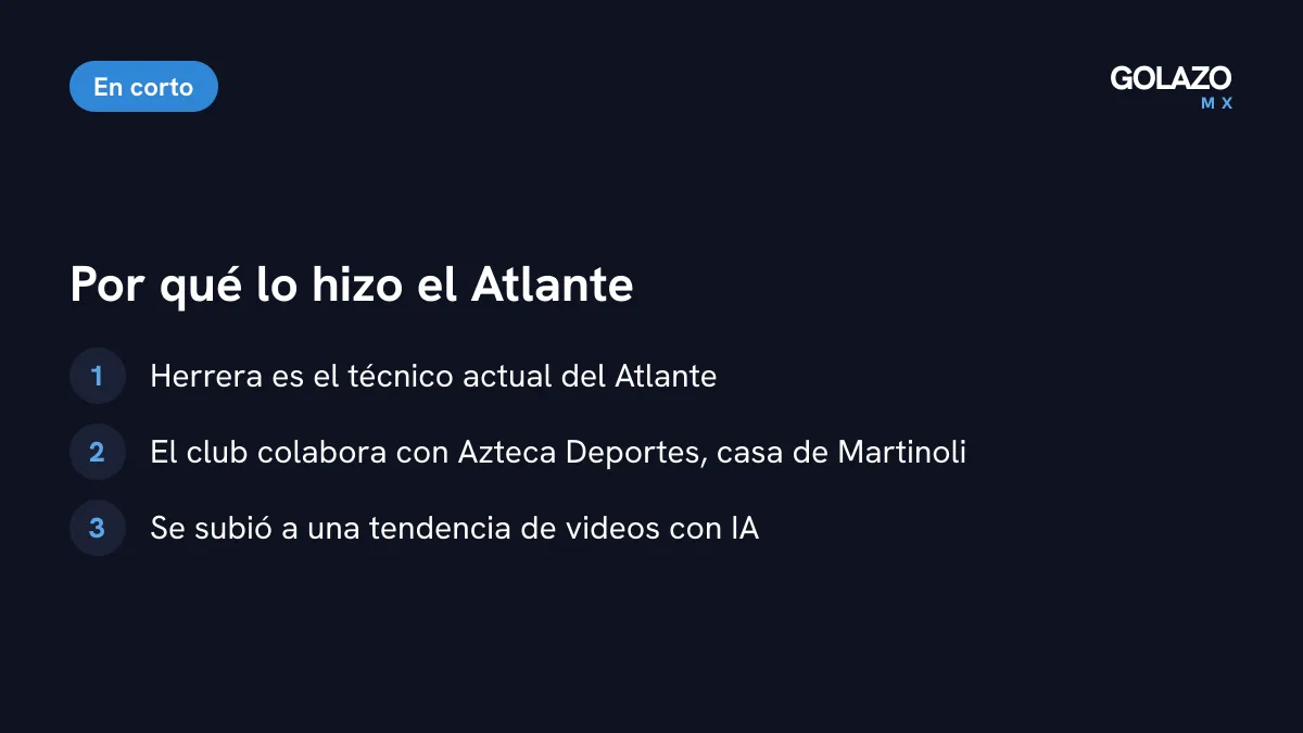 Por qué el Atlante pudo hacer el video: colaboración con Azteca Deportes, Herrera como técnico azulgrana y la tendencia de videos con IA