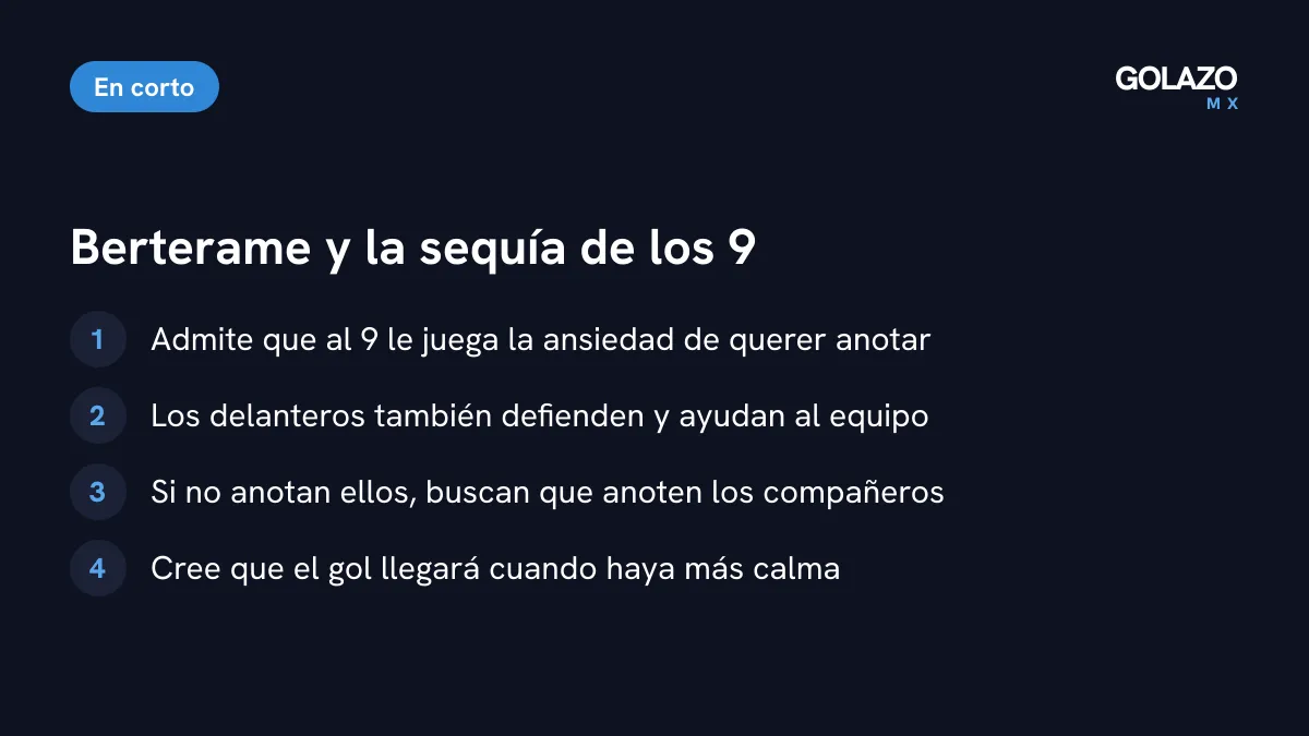 Lo que dijo Berterame sobre la falta de gol: la ansiedad del 9, el trabajo sucio y la calma para que llegue el gol