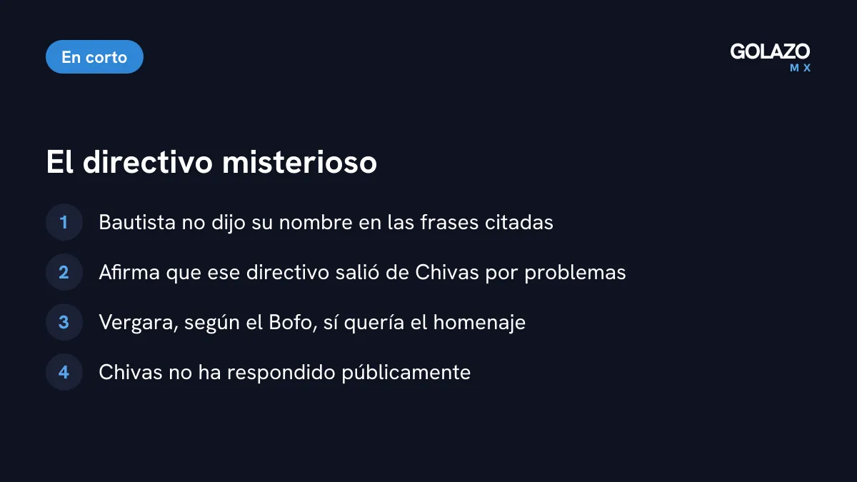 Lo que se sabe del directivo señalado por el Bofo Bautista: no dijo su nombre, afirma que salió del club por problemas y Chivas no ha respondido