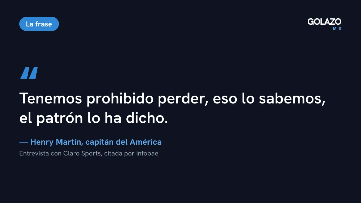 Frase de Henry Martín sobre el mensaje de Emilio Azcárraga: tenemos prohibido perder, el patrón lo ha dicho