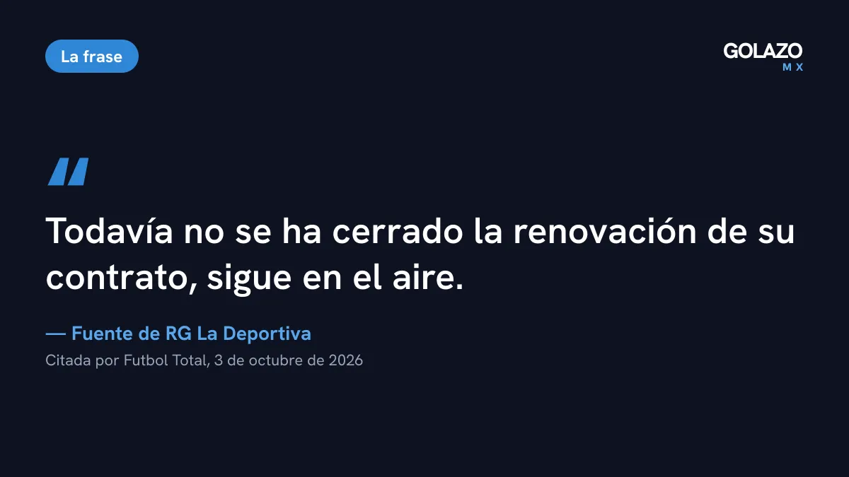 Cita de la fuente de RG La Deportiva citada por Futbol Total: todavía no se ha cerrado la renovación del contrato de Brunetta, sigue en el aire