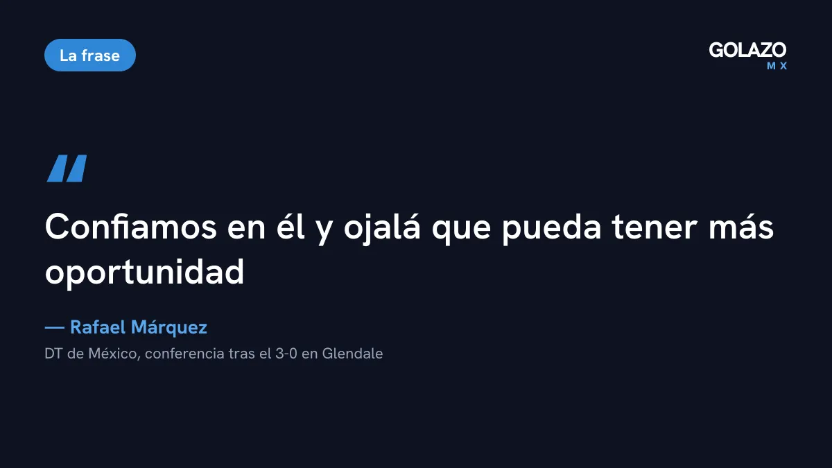 Cita de Rafa Márquez en conferencia tras perder 3-0 con Estados Unidos: confiamos en él, sobre Santiago Giménez