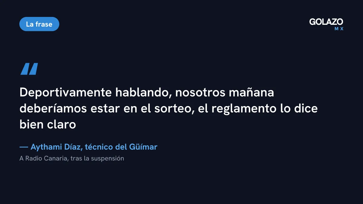 Cita de Aythami Díaz, técnico del Atlético Unión Güímar: deportivamente hablando, su equipo debería estar en el sorteo