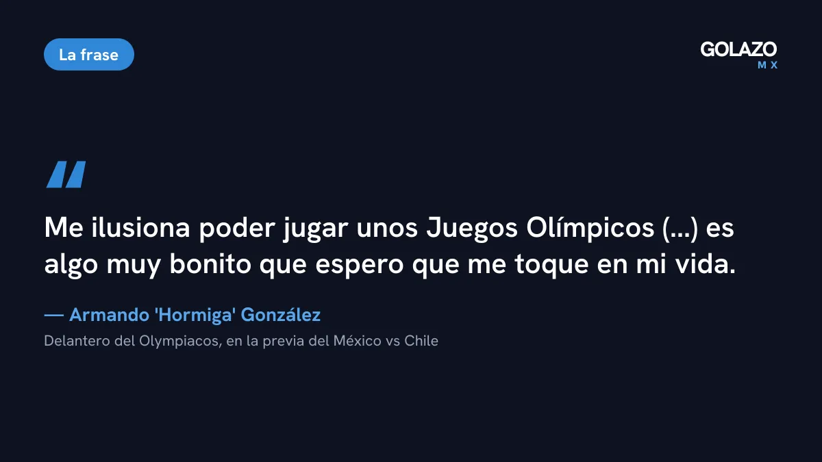 Cita de Armando Hormiga González en la concentración del Tri: le ilusiona jugar unos Juegos Olímpicos y espera que le toque en su vida