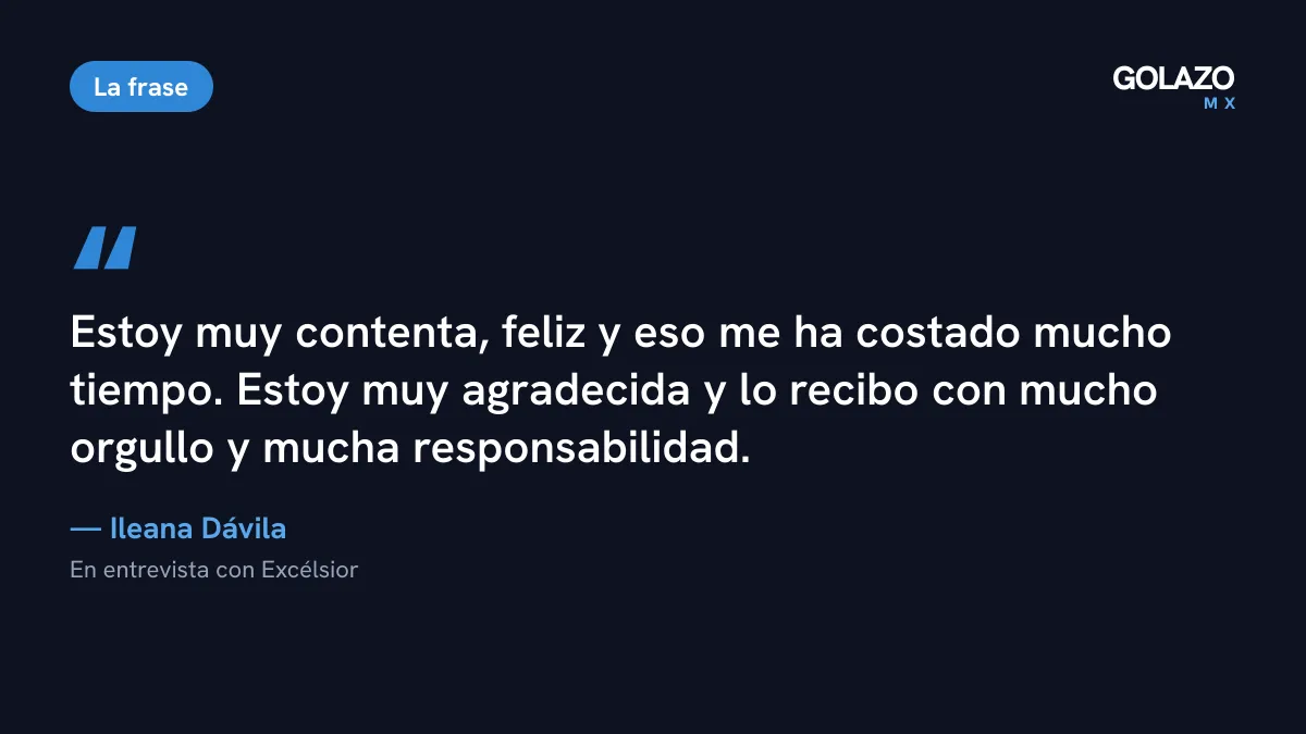 Frase de Ileana Dávila a Excélsior: está muy contenta y agradecida y recibe el cargo con orgullo y responsabilidad
