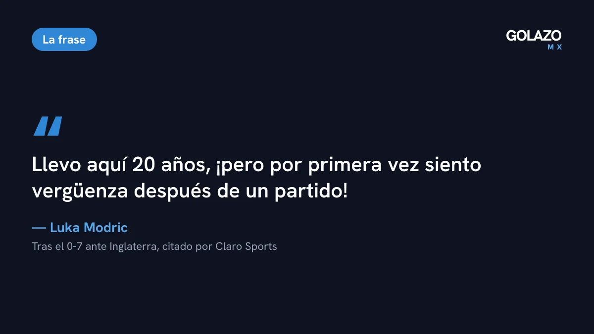 Cita de Luka Modric tras el 0-7: llevo aquí 20 años, pero por primera vez siento vergüenza después de un partido