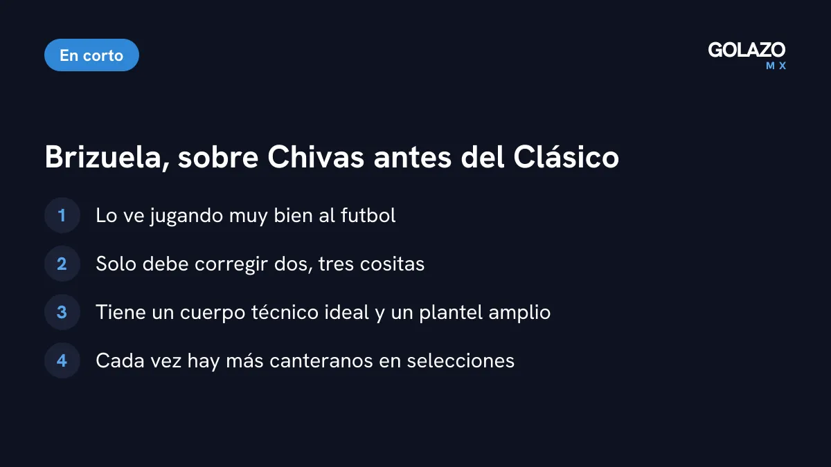 Lo que dijo Brizuela de Chivas antes del Clásico Tapatío: juega muy bien, debe corregir dos o tres cosas y cada vez hay más canteranos en selecciones