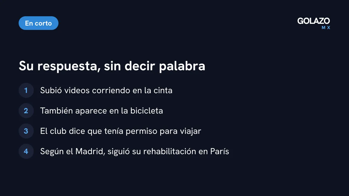La respuesta de Mbappé: videos en la cinta y la bicicleta, permiso previo del club y rehabilitación en París, según GOAL y Mundo Deportivo