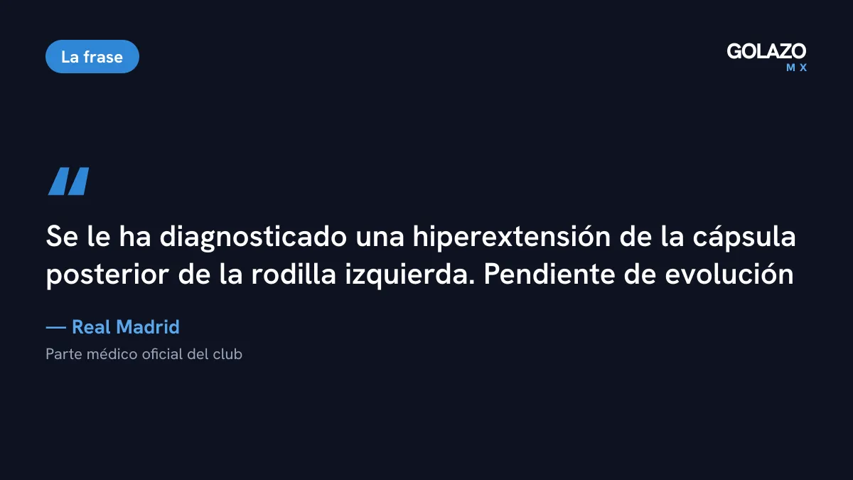 Parte médico del Real Madrid: Mbappé tiene una hiperextensión de la cápsula posterior de la rodilla izquierda, pendiente de evolución