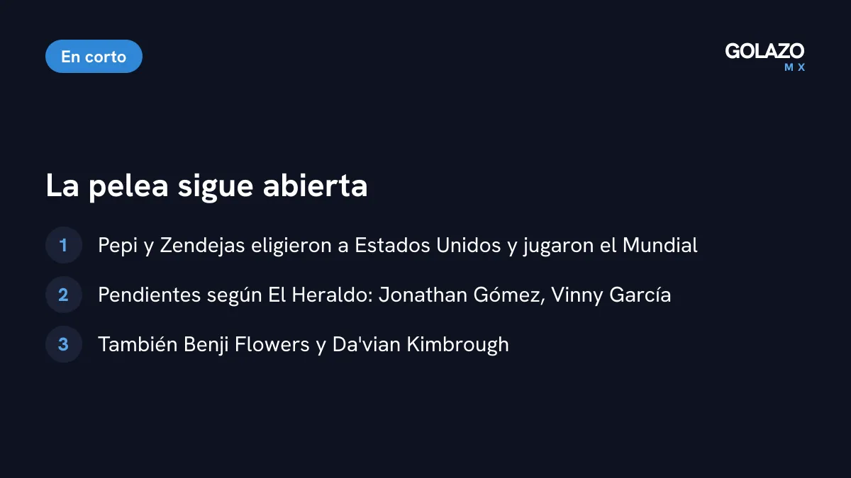 La batalla sigue abierta: Pepi y Zendejas eligieron a Estados Unidos y jugaron el Mundial; Gómez, García, Flowers y Kimbrough aún no definen