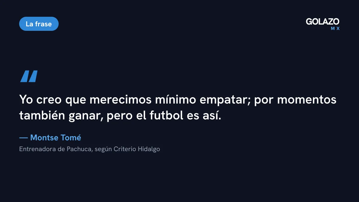 Frase de Montse Tomé tras su debut: merecimos mínimo empatar; por momentos también ganar, pero el futbol es así
