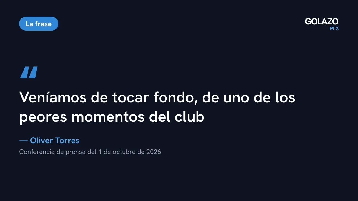Cita de Oliver Torres: Rayados venía de tocar fondo, de uno de los peores momentos del club, antes de la llegada de Matías Almeyda