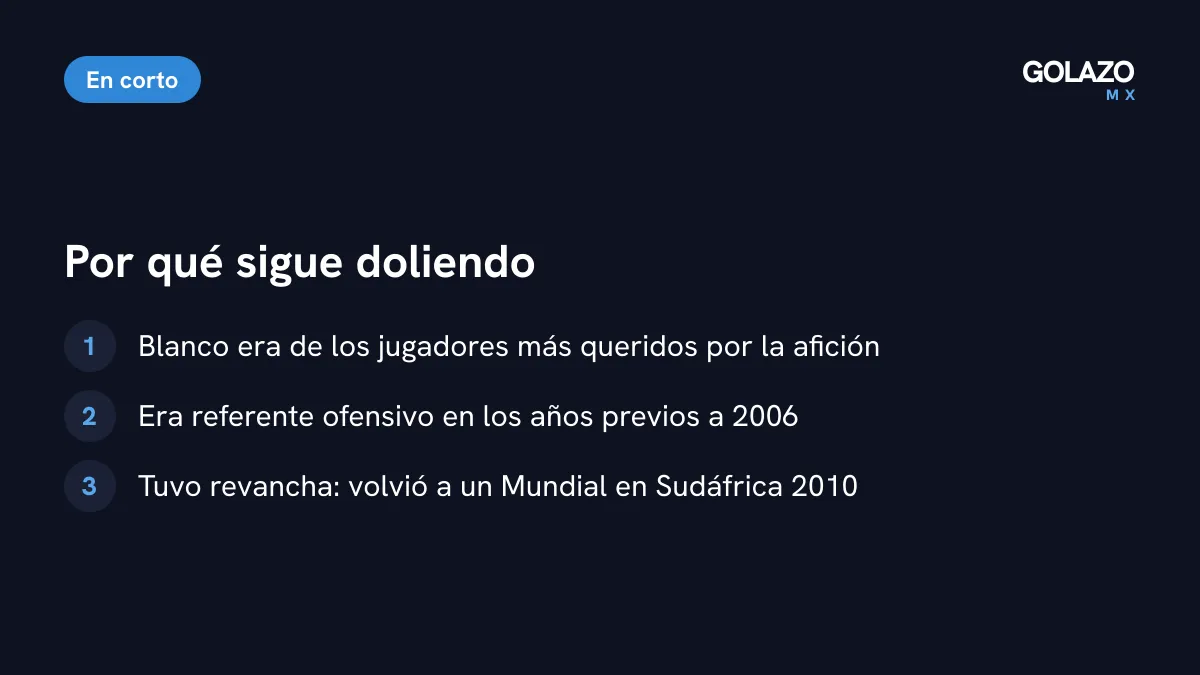 Por qué sigue doliendo la ausencia de Blanco en 2006: era de los más queridos, era referente ofensivo y volvió a un Mundial en Sudáfrica 2010