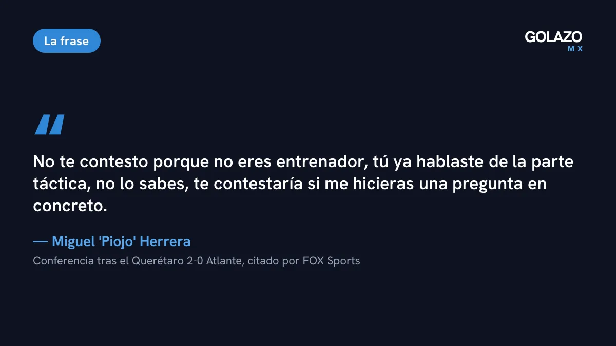 Cita de Miguel Herrera al reportero tras perder con Querétaro: no te contesto porque no eres entrenador