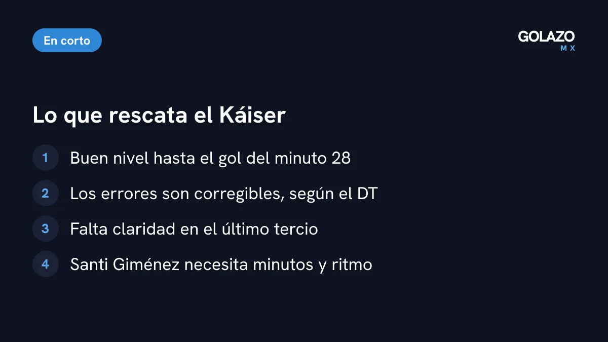 Lo que Rafa Márquez rescató del partido: buen nivel hasta el minuto 28, errores corregibles, falta de claridad al frente y confianza en Santiago Giménez