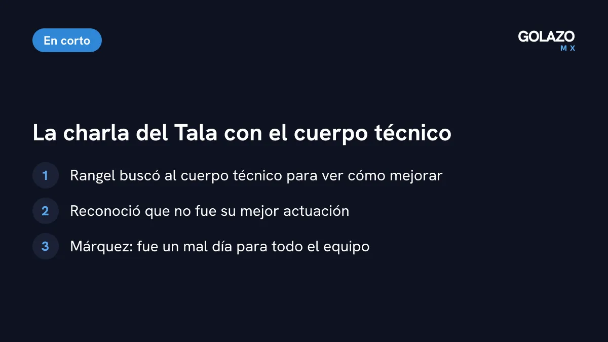Lo que contó Rafa Márquez de su charla con el Tala Rangel: el portero pidió ayuda, reconoció su mal partido y el técnico habló de un mal día para todos