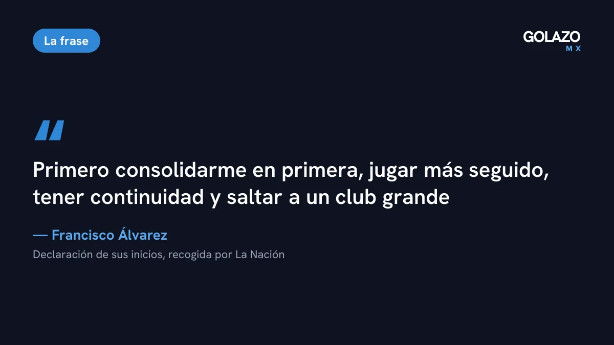Cita de Francisco Álvarez sobre sus sueños: consolidarse en primera, tener continuidad y saltar a un club grande