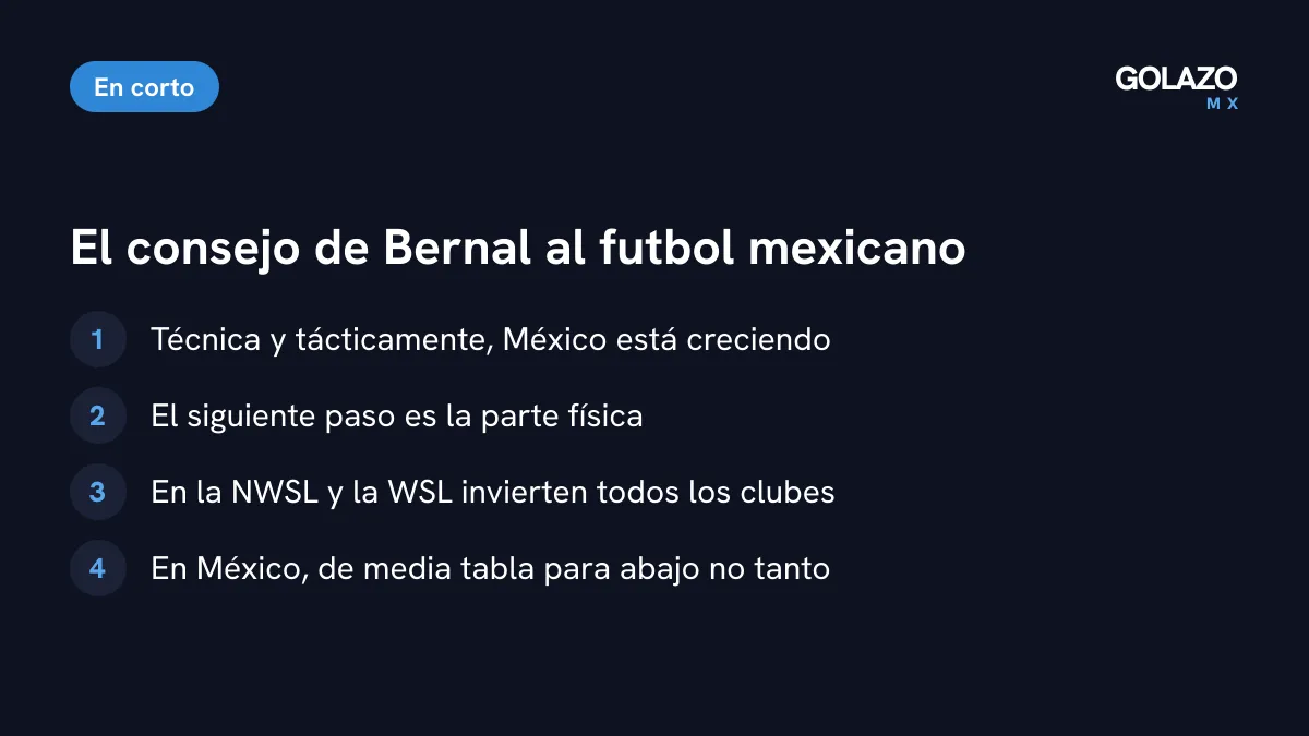 Lo que Rebeca Bernal pide al futbol femenil mexicano: dar un paso adelante en la parte física y más inversión en todos los clubes