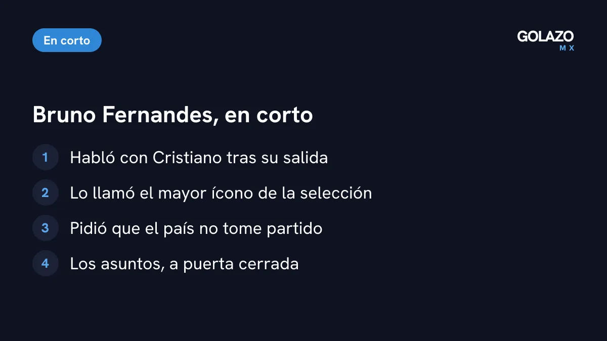 Lo que dijo Bruno Fernandes sobre Cristiano Ronaldo: habló con él, lo llamó el mayor ícono y pidió resolver todo a puerta cerrada