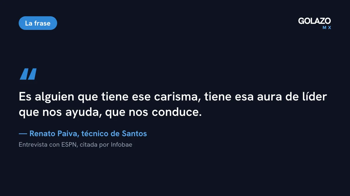 Frase de Renato Paiva sobre Aleco Irarragorri, presidente de Santos: tiene ese carisma, tiene esa aura de líder que nos ayuda, que nos conduce