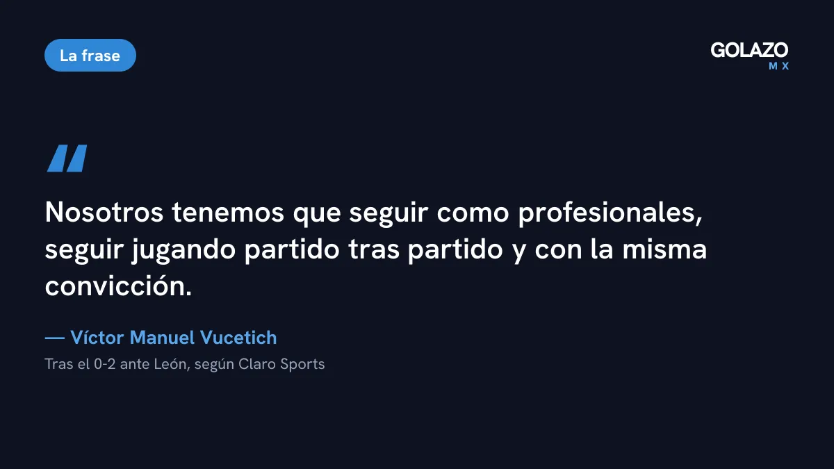 Frase de Víctor Manuel Vucetich tras perder con León: Tigres tiene que seguir como profesionales, partido tras partido y con la misma convicción